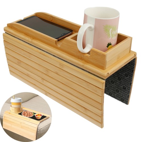 Bamboo sofa cup holder - bamboo, tray